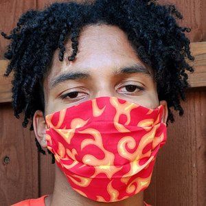 Fire Flames Handmade Cotton Face Mask,Reuse/Wash